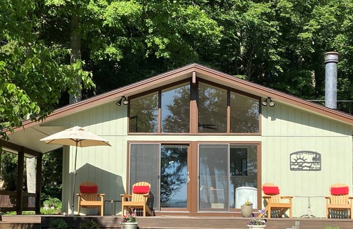 Frankfort House | 'Mich'- Again - LAKEFRONT LUXURY WITH BEACH, KAYAKS, DOCK, AND A/C!