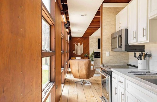 Wernersville House | Mid Century Modern Getaway with secluded hot tub and fire pit.