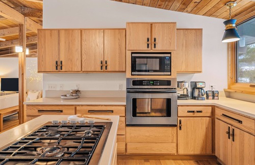 Northport House | Midcentury home, private beach, large deck with dining