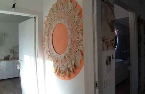 Porto San Giorgio Apartment | Minimal boho beach apartment, Catia Apartment n25 with umbrella and 2 deck chairs