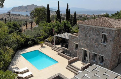 Perdhika Villa | Miss Valentina-Modern Stone Villa in Aegina
