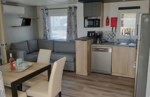 Saint-Julien-en-Born House | MOBIL HOME Grand Confort 40m2 - 2 bedr. 6 pers. - Covered terrace - Swimming pool