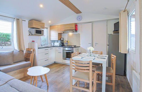 Saint-Jean-de-Monts RV Rental | Mobile Home 'Mobilhome Camping Bois Masson' with Shared Pool and Private Terrace