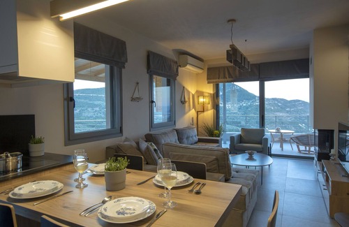 Fternon Villa | Modern country villa with stone-built BBQ area