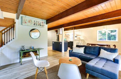 Carver House | Modern Oregon Getaway with Fireplace, Yard and Deck