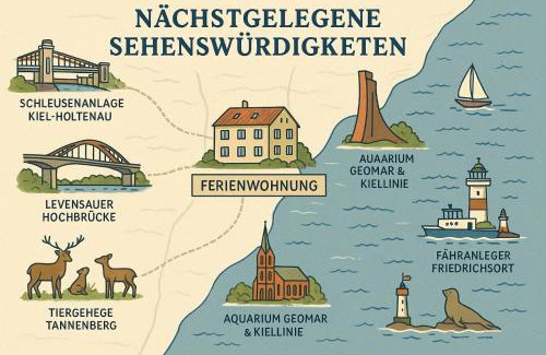 Holtenau Apartment | Moderne Ferienwohnung in Kiel-Holtenau, Strandnähe, 2 Zimmer, voll ausgestattet, gute Anbindung