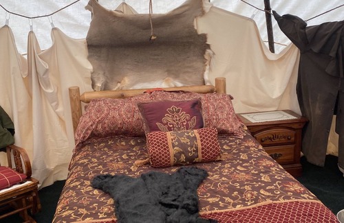 Logansport Cabin | Morels on the Wabash offers Clamping in a Authentic 20 ft Tee Pee - 30x30 deck .