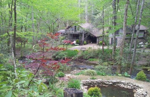 Robbinsville Cabin | Mountain Cabin with waterfall and rushing water in front yard with WIFI.