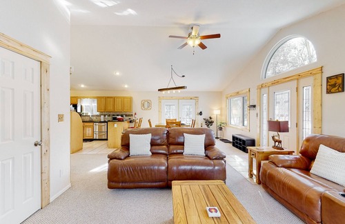 South Fork House | Mountain-view home near fishing & skiing with hot tub & game room - dogs OK