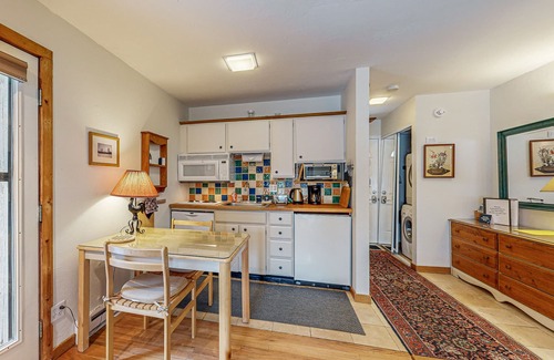 Warm Springs Apartment | Mountain-view studio with patio - walk to Bald Mountain chairlifts