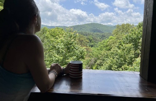 Blue Ridge Cabin | Mountain Views Fire Pit True Log Cabin Hibernation