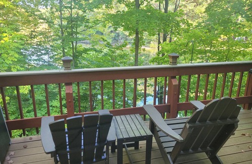 Mayfield House | Multi-week rental directly on Chandler Lake deck, fire pit, tandem kayak.