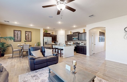 Biggs Field House | New home with private yard, outdoor games, BBQ, central AC, & W/D