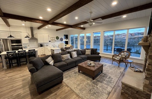 Marble Falls House | New Luxury Waterfront House with Pool, Boat Dock, and Scenic Hill Country Views