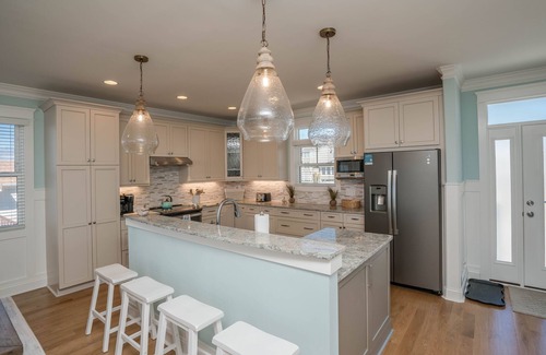 Yaupon Beach House | NEW! Oceanfront w/Direct Access to Beach & View of Pier. The Seventh Wave