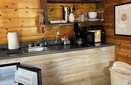 Payson Cabin | Newly updated! Indoor Jacuzzi & Fireplace in xtra room with kid cot; porch swing