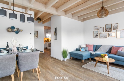 Busum House | Nordic Lodge Büsum - terrace, fireplace, close to the beach and the North Sea