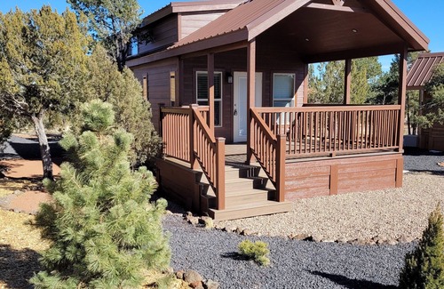 Heber Cabin | Park Model Cabin 2 Bed1 bath Bunk Beds central AC & New Hot tub, splash pad # 10