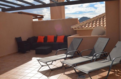 Mar de Cristal Apartment | Penthouse apartment, chill out roof terrace, balcony, communal pool