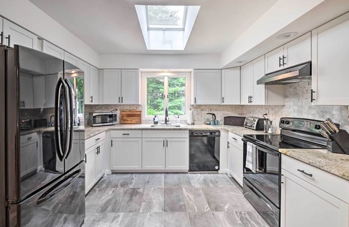 Stroudsburg House | Pocono Home w/Hot Tub, Fireplace & Game Room!