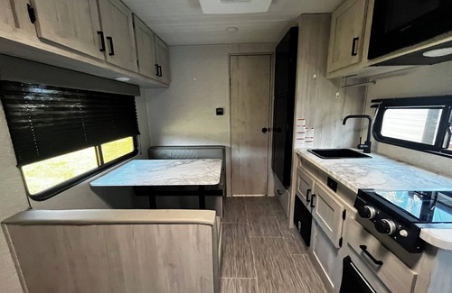 Martinsville RV Rental | Private campground with camper rental in charming Ridgeway