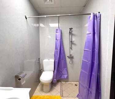 Dubai Marina House | Private Room with Curtains in Marina & Blue water