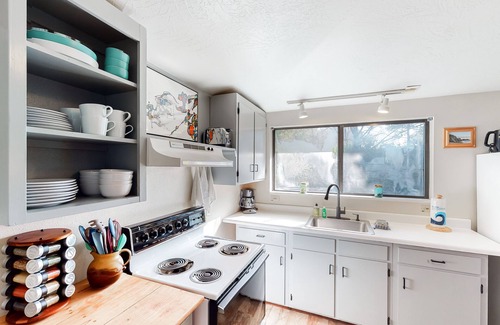 Tillicum Beach House | Quiet, dog-friendly home with private hot tub, backyard, & path to beach