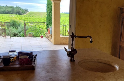 Mondragon House | Quiet heated swimming pool on a 22havineyard estate large house/air conditioning
