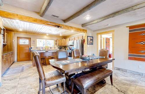 Arroyo Seco House | Remodeled home with spectacular view of El Salto Mountain & fireplace - dogs ok