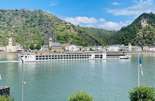 Sankt Goar Apartment | Rheinromantik mit Blick auf die Burg Katz, bis 4P