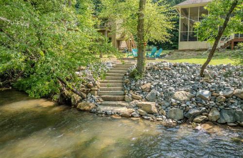 East Ellijay House | Riverfront Home w Gameroom & Screened Porch