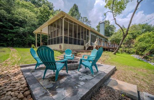 East Ellijay House | Riverfront Home w Gameroom & Screened Porch