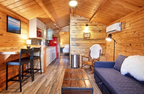 Arden Ski Chalet | Riverfront Vintage Cabin w/ Hot Tub, Kitchenette