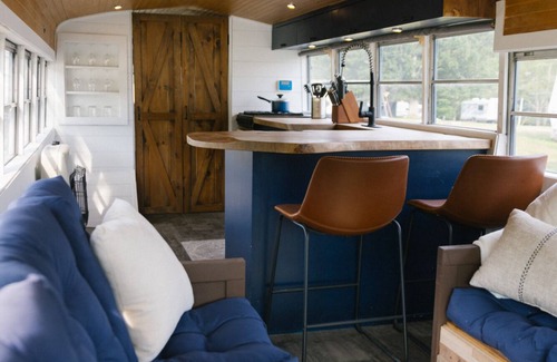 Gaines Cabin | Route 6 Campground presents: Tiny home | One bedroom Schoolbus