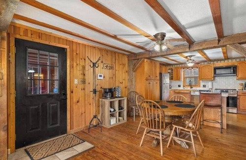 Bellville Cabin | Rustic cabin with hot tub, fire pit and close to area attractions!