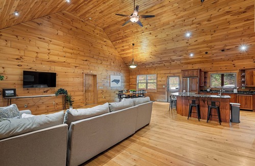 Black Mountain Cabin | Secluded Cabin ~ 2 Mi DT BMtn ~ 20 Mi DT AVL ~ 5 Acre ~ W/Hotub & Cinema