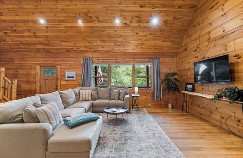 Black Mountain Cabin | Secluded Cabin ~ 2 Mi DT BMtn ~ 20 Mi DT AVL ~ 5 Acre ~ W/Hotub & Cinema