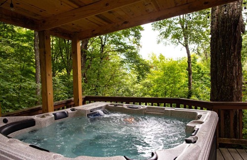 Wolf Laurel Cabin | Secluded Mountain Cabin w/Hot Tub, Firepit & View