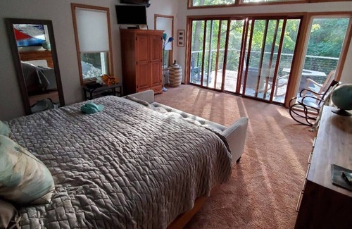 Cold Spring House | Serene wooded 15 acre property with pool and two separate guest houses in summer