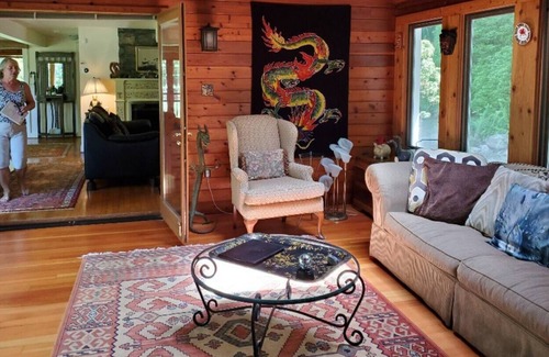 Cold Spring House | Serene wooded 15 acre property with pool and two separate guest houses in summer