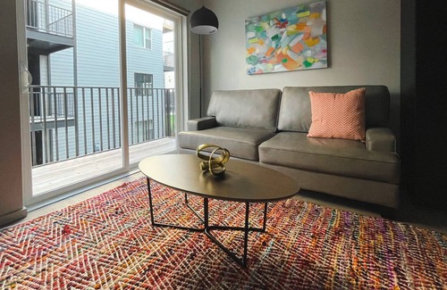 NoDo District Apartment | Sleepover: Enticing 1BD/1BA + Balcony- Downtown Omaha
