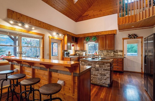 Cosby Cabin | Smoky Mtn Outdoor Oasis: Spa Hot Tub, Firepit, EV, Games & Luxe Lounge Deck