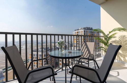 Dubai Production City Apartment | Spacious 2BR with Scenic Balcony Outlook at Mesk 1