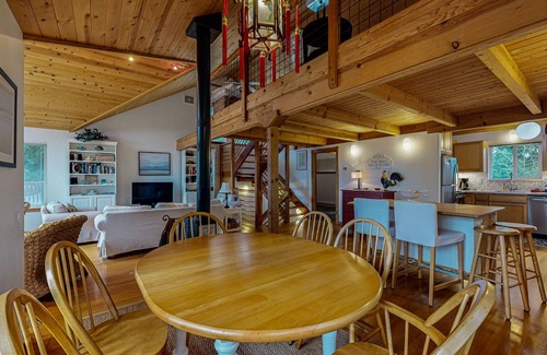 Manzanita House | Spacious 3-story home near the beach with water views, grill, deck, & firepit