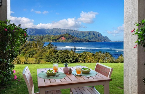 Princeville Condo | Spectacular Oceanfront View at Hanalei Bay Resort 9101,2,3 - 6 min walk to beach