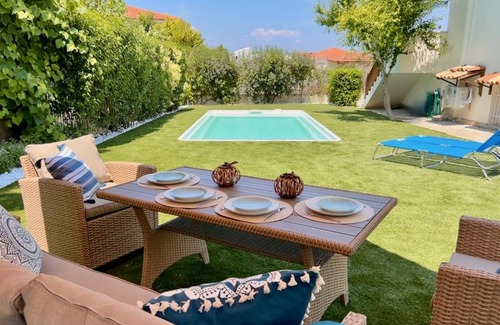 Kato Diminio Villa | Stunning Greek villa, private pool, beach, sleeps 2-8