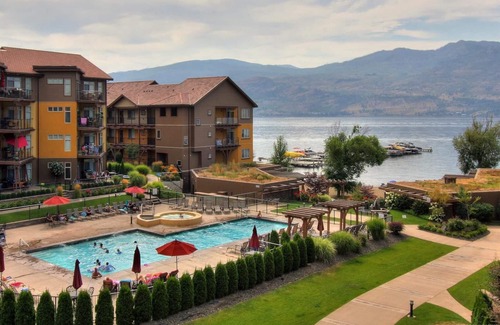 Westbank Condo | Stunning Lakefront Condo on the Beach - View, Pool, Hot Tub, Beach