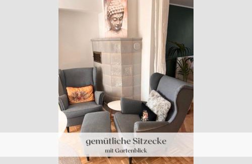 Ellerstadt Apartment | Stylisches Apartment "Hannes & Toni" mit Terrasse & Gartenblick, WLAN, kostenloser Parkplatz, hundefreundlich, S-Bahn 2 Min entfernt