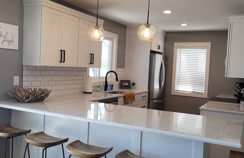 Spirit Lake Cabin | Stylish, Fully Renovated Lakefront Home on East Lake Okoboji with Private Dock!