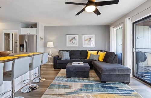 Village of Four Seasons Condo | Stylish 1BR/1BA - Fireplace - Heated Patio - Hot Tub - King Bed